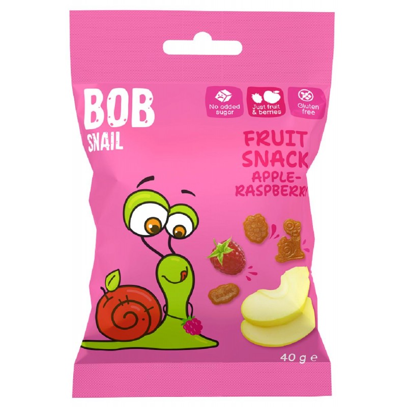 ŻELKI JABŁKO - MALINA BEZ ŻELATYNY BEZGLUTENOWE 40 g - BOB SNAIL
