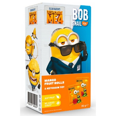 PRZEKĄSKA EAT & PLAY MANGO Z BRELOKIEM MINIONKI BEZGLUTENOWA 20 g - BOB SNAIL
