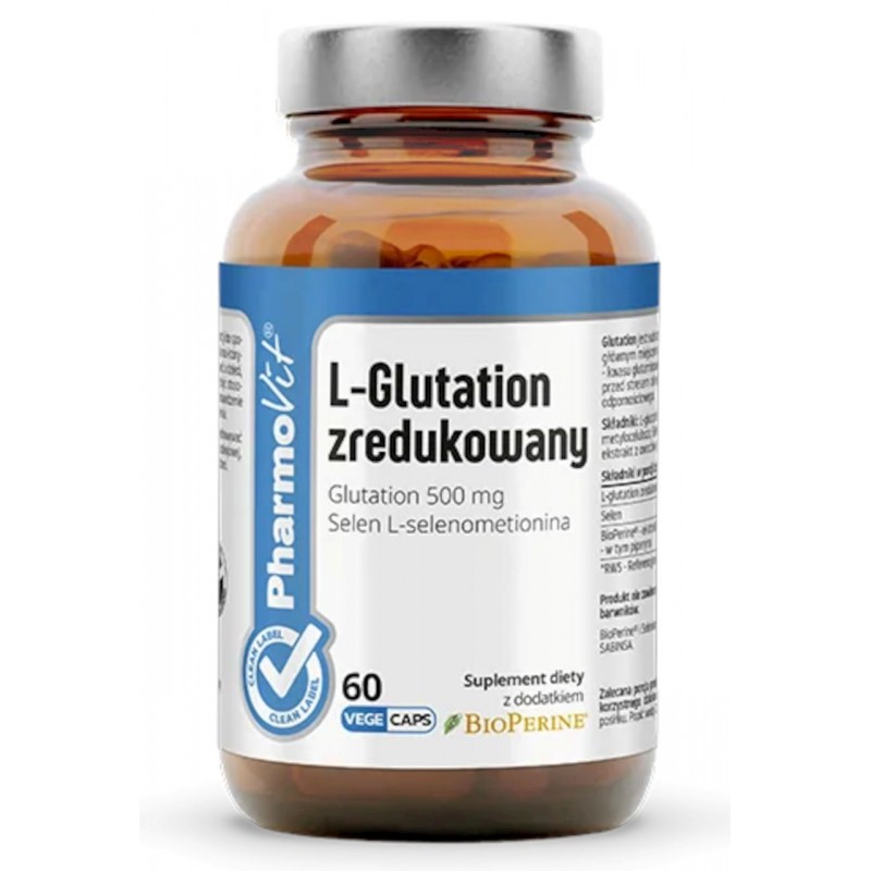 L-GLUTATION ZREDUKOWANY BEZGLUTENOWY 60 KAPSUŁEK - PHARMOVIT (CLEAN LABEL)