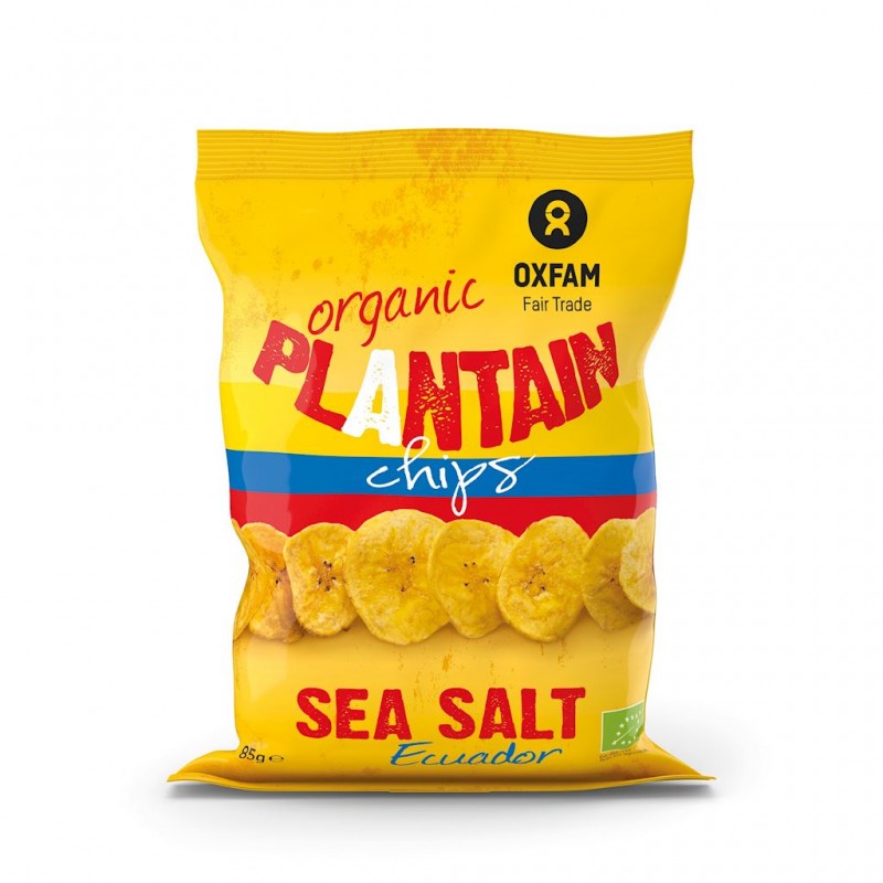 CHIPSY Z PLANTANA Z SOLĄ MORSKĄ FAIR TRADE BIO 85 g - OXFAM
