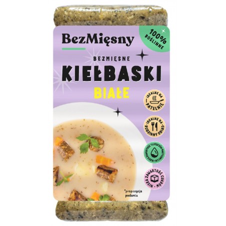 KIEŁBASKI BIAŁE ROŚLINNE 180 g - BEZMIĘSNY