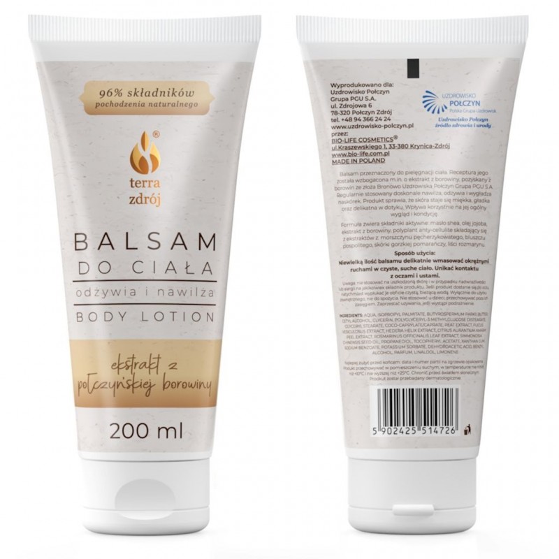 BALSAM DO CIAŁA ODŻYWCZO - NAWILŻAJĄCY 200 g - TERRA ZDRÓJ (SERIA BOROWINOWA)