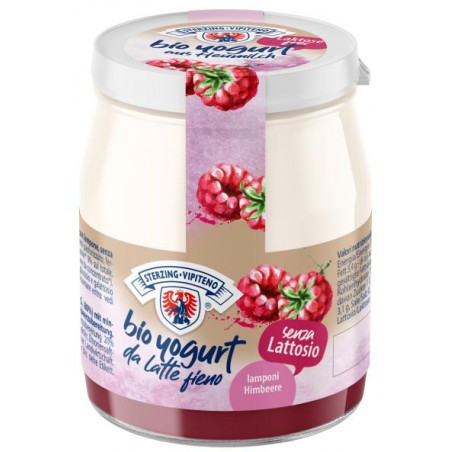 JOGURT MALINOWY Z MLEKA SIENNEGO BEZGLUTENOWY BIO 150 g (SŁOIK) - STERZING-VIPITENO