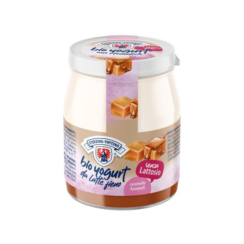 JOGURT KARMELOWY Z MLEKA SIENNEGO BEZGLUTENOWY BIO 150 g (SŁOIK) - STERZING-VIPITENO