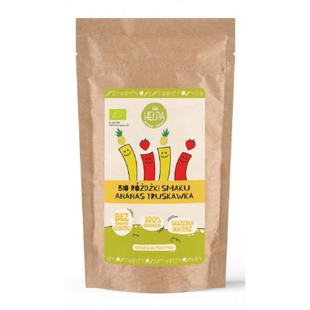 RÓŻDŻKI SMAKU MIX ANANAS - TRUSKAWKA (LIOFILIZOWANE OWOCE) BIO (10 x 2 g) 20 g - HELPA