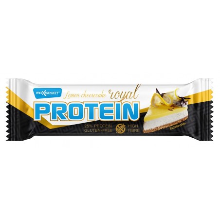 BATON PROTEINOWY O SMAKU SERNIKA CYTRYNOWEGO W BIAŁEJ POLEWIE BEZGLUTENOWY 60 g - MAXSPORT