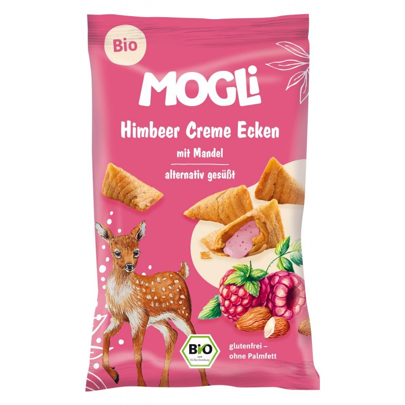 ROŻKI Z KREMEM MIGDAŁOWO - MALINOWYM BEZGLUTENOWE BIO 30 g - MOGLI