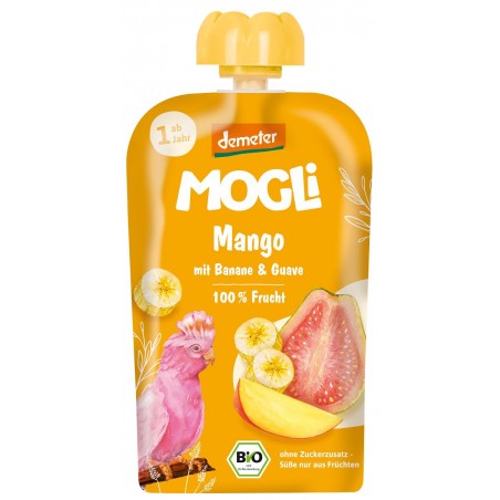 MUS BANAN - GUAWA - MANGO BEZ DODATKU CUKRÓW OD 1 ROKU DEMETER BIO 100 g - MOGLI