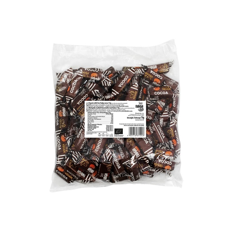 KRÓWKI KAKAOWE BEZMLECZNE BEZGLUTENOWE BIO 1 kg - ME GUSTO (SUPER FUDGIO)