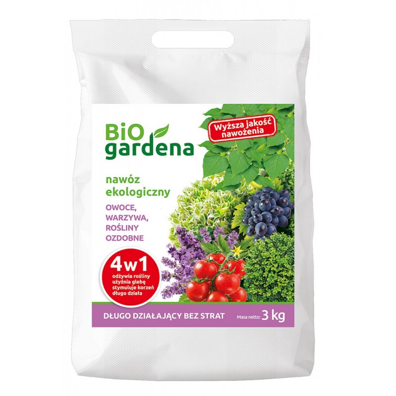 NAWÓZ DO OWOCÓW, WARZYW, ROŚLIN OZDOBNYCH 4w1 ECO 3 kg - BIOGARDENA