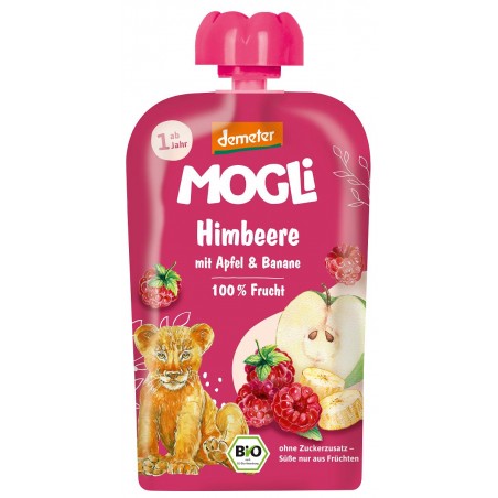 MUS JABŁKO - BANAN - MALINA BEZ DODATKU CUKRÓW OD 1 ROKU DEMETER BIO 100 g - MOGLI