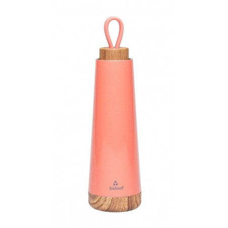 BUTELKA TERMICZNA Z SILIKONOWYM UCHWYTEM KORALOWA 500 ml - CHIC-MIC
