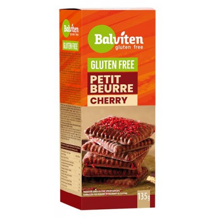 HERBATNIKI PETIT BEURRE W POLEWIE KAKAOWEJ Z WIŚNIAMI LIOFILIZOWANYMI BEZGLUTENOWE 135 g - BALVITEN