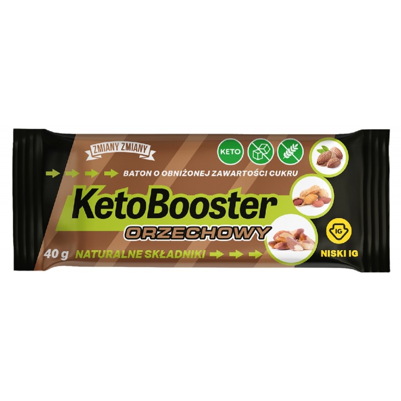 BATON ORZECHOWY KETO BOOSTER BEZGLUTENOWY 40 g - ZMIANY ZMIANY