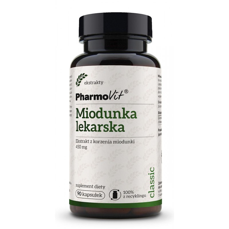 MIODUNKA LEKARSKA EKSTRAKT (450 mg) BEZGLUTENOWY 90 KAPSUŁEK - PHARMOVIT (CLASSIC)