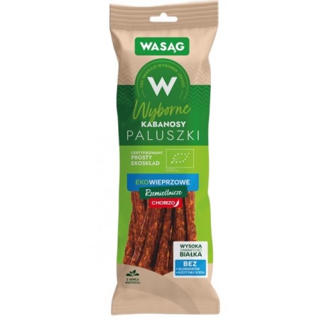 KABANOSY RZEMIEŚLNICZE CHORIZO BIO 90 g - WASĄG (Z PÓŁKI)
