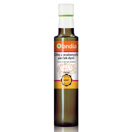 OLEJ Z PRAŻONYCH PESTEK DYNI TŁOCZONY NA ZIMNO 250 ml - OLANDIA