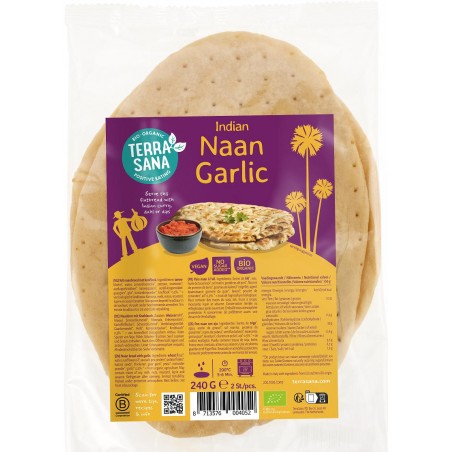 CHLEB NAAN CZOSNKOWY BIO 240 g - TERRASANA