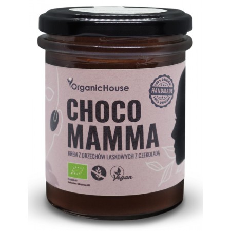 KREM Z ORZECHÓW LASKOWYCH Z CZEKOLADĄ BEZGLUTENOWY BIO 180 g - ORGANICHOUSE (CHOCOMAMMA)