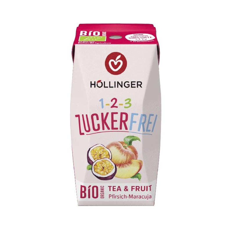 NAPÓJ O SMAKU BRZOSKWINIA - MARAKUJA BEZ CUKRU BIO 200 ml - HOLLINGER