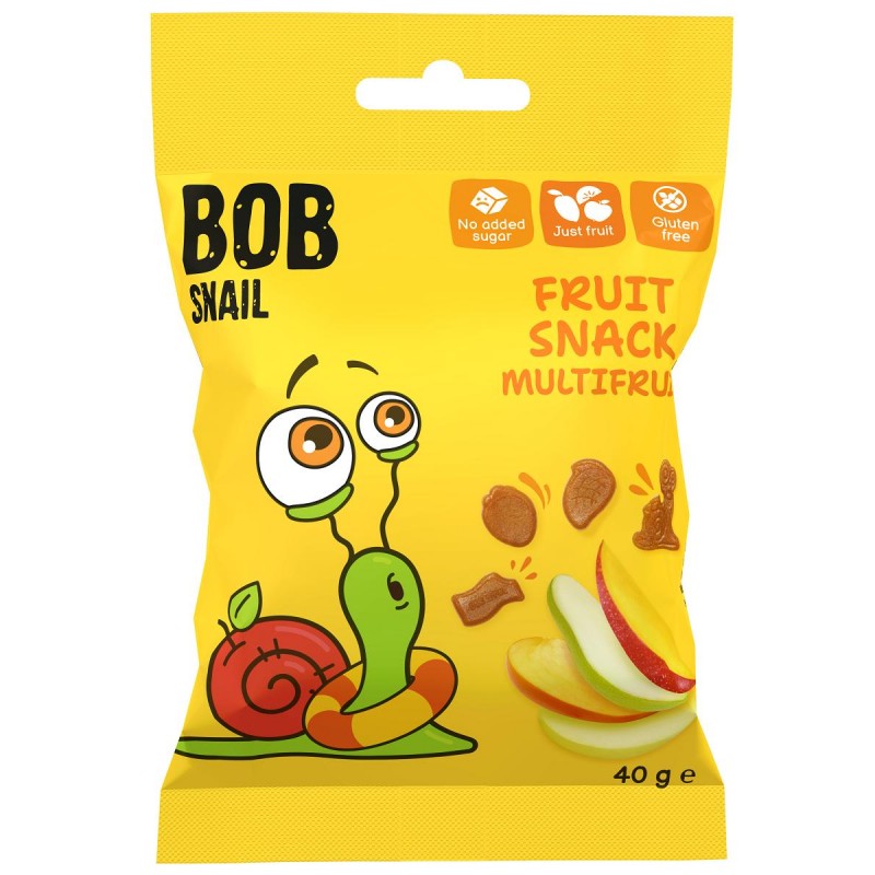 ŻELKI WIELOOWOCOWE BEZ ŻELATYNY BEZGLUTENOWE 40 g - BOB SNAIL