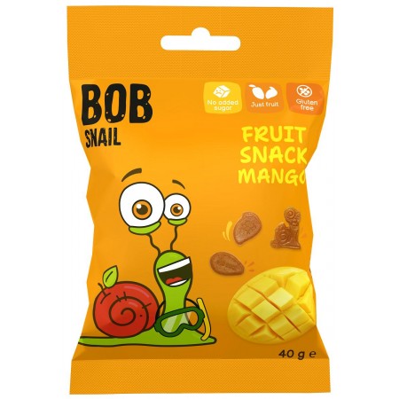 ŻELKI MANGO BEZ ŻELATYNY BEZGLUTENOWE 40 g - BOB SNAIL