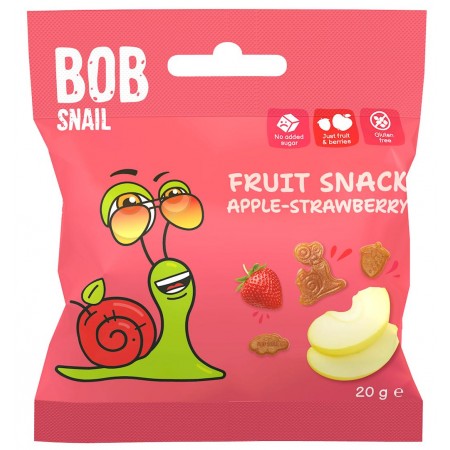 ŻELKI JABŁKO - TRUSKAWKA BEZ ŻELATYNY BEZGLUTENOWE 20 g - BOB SNAIL