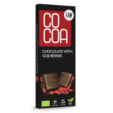 CZEKOLADA SUROWA Z JAGODAMI GOJI BIO 40 g - COCOA