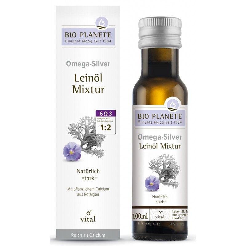 OMEGA SILVER - MIESZANKA Z OLEJEM LNIANYM (ALGI MORSKIE) BIO 100 ml - BIO PLANETE