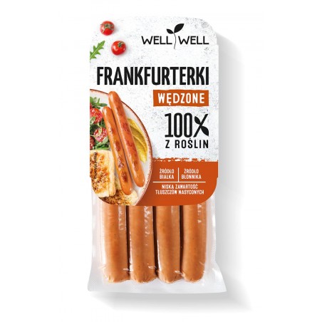 FRANKFURTERKI WĘDZONE ROŚLINNE 180 g - WELL WELL