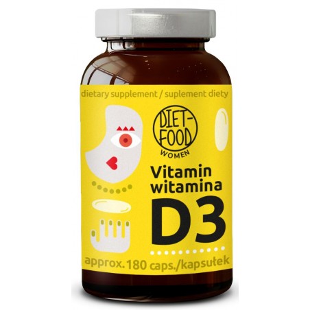 WITAMINA D3 (100 µg) 180 KAPSUŁEK - DIET-FOOD