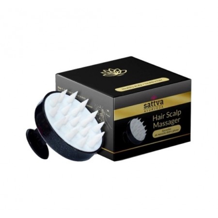 SZCZOTKA DO MASAŻU SKÓRY GŁOWY CZARNA - SATTVA