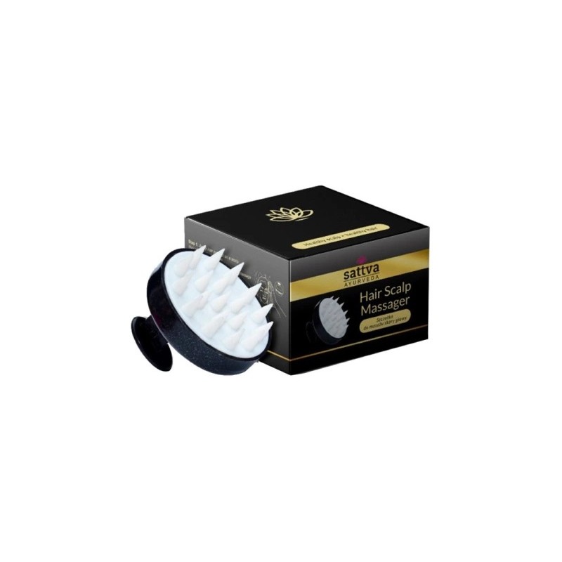 SZCZOTKA DO MASAŻU SKÓRY GŁOWY CZARNA - SATTVA