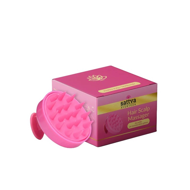 SZCZOTKA DO MASAŻU SKÓRY GŁOWY RÓŻOWA - SATTVA