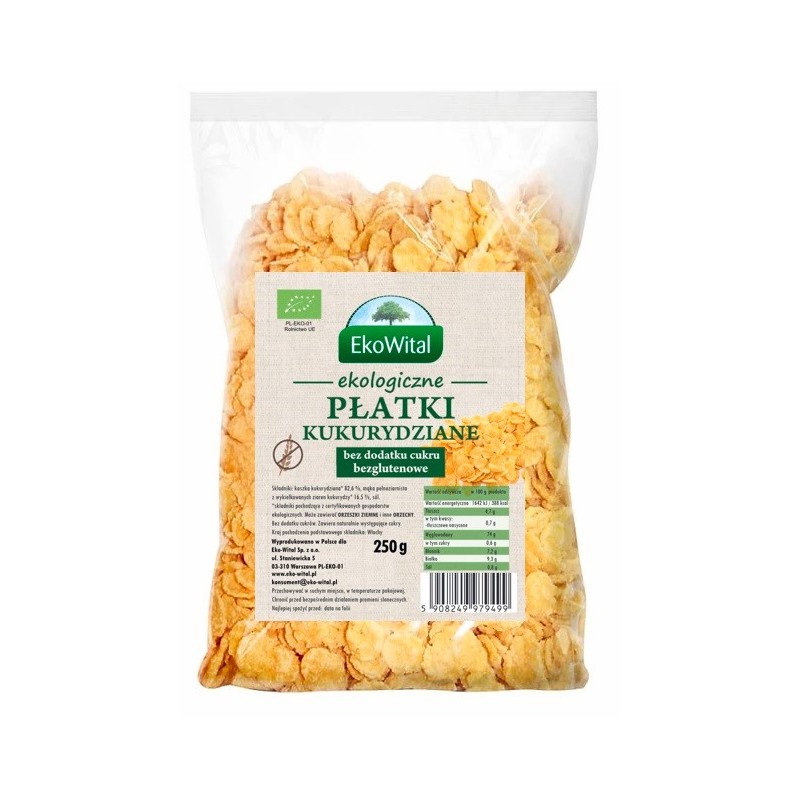 Płatki kukurydziane bez dodatku cukru BEZGL. BIO 250 g