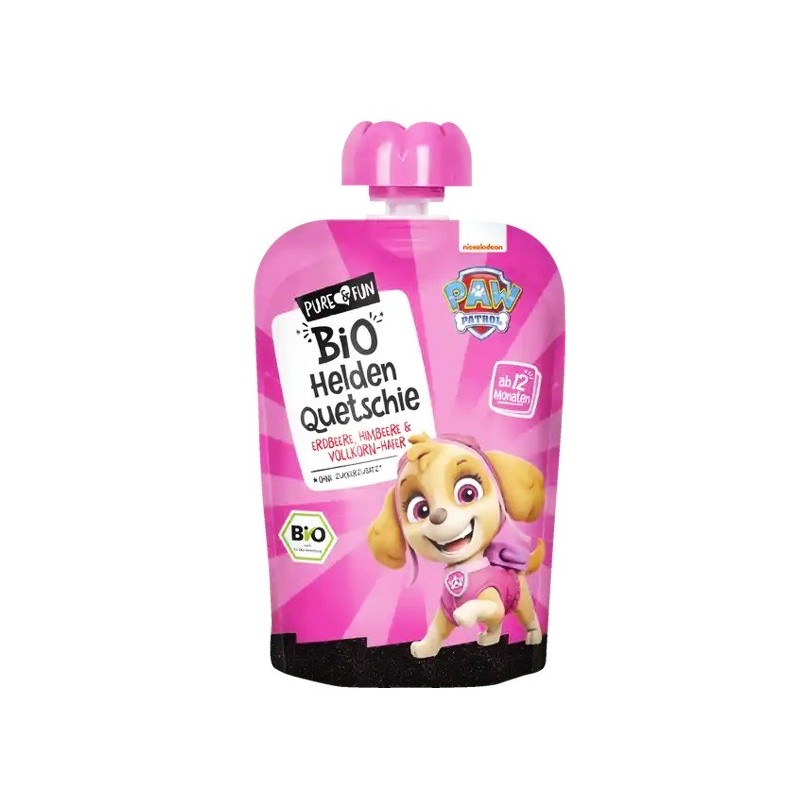 Przecier truskawka- malina z owsem BIO 100 g Psi Patrol- Skye