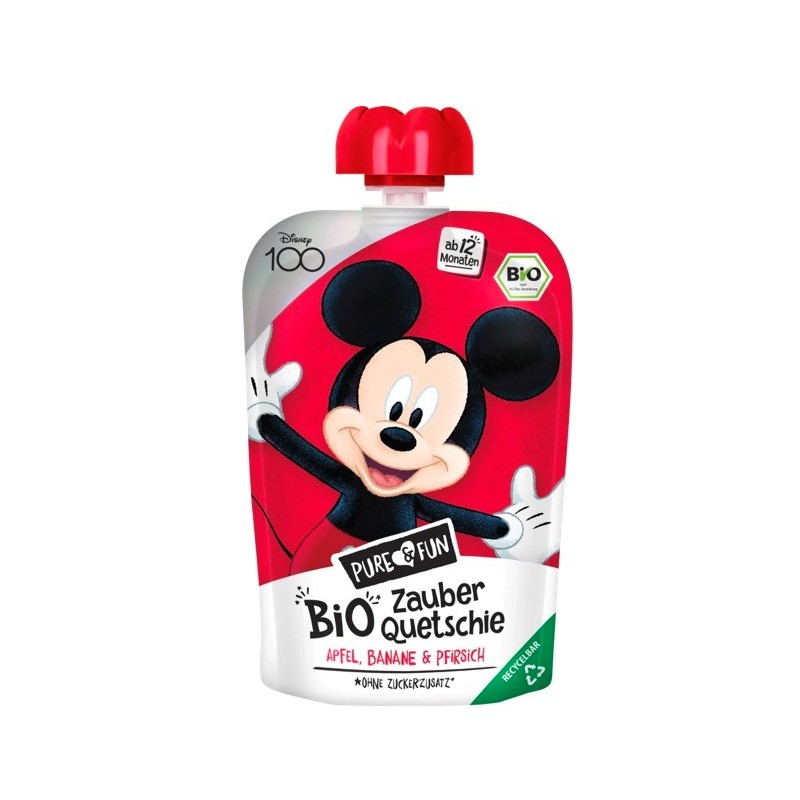 Przecier jabłko- banan- brzoskwinia BIO 100 g Myszka Miki