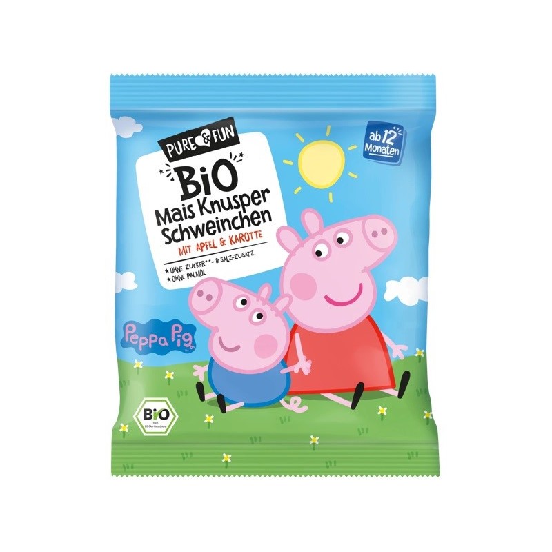 Chrupki kukurydziane jabłko- marchew BIO 30 g Świnka Peppa