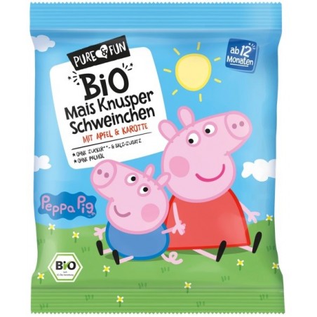Chrupki kukurydziane jabłko- marchew BIO 30 g Świnka Peppa