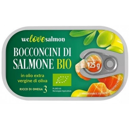 Kawałki łososia w oliwie z oliwek extra virgin BIO 125g /70g