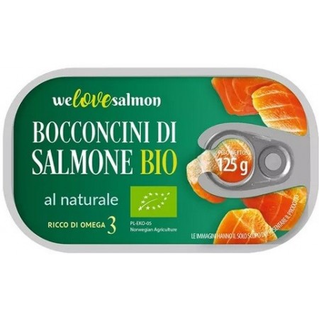 Kawałki łososia w zalewie naturalnej BIO 125g /70 g