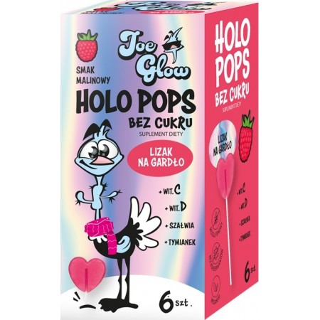 HOLOPOPS lizak na gardło malinowy B/C (6szt) 36 g