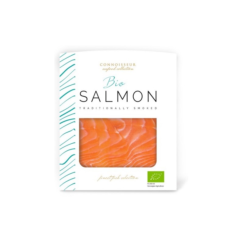 Łosoś wędzony na zimno w plastrach BIO 75g