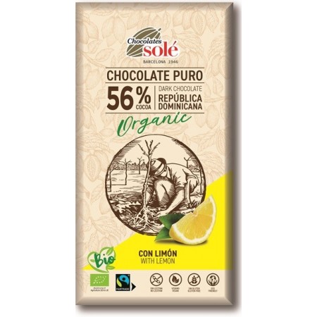 Czekolada gorzka 56% kakao z cytryną BIO 100 g