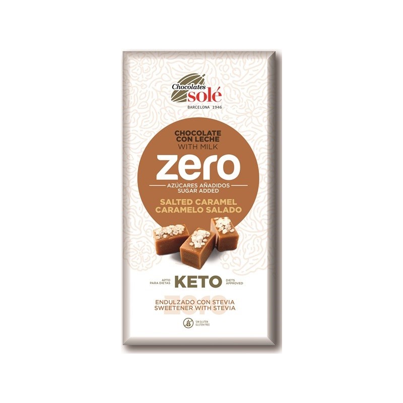 Czekolada mleczna bez dodatku cukru słony karmel ze stewią KETO 100 g