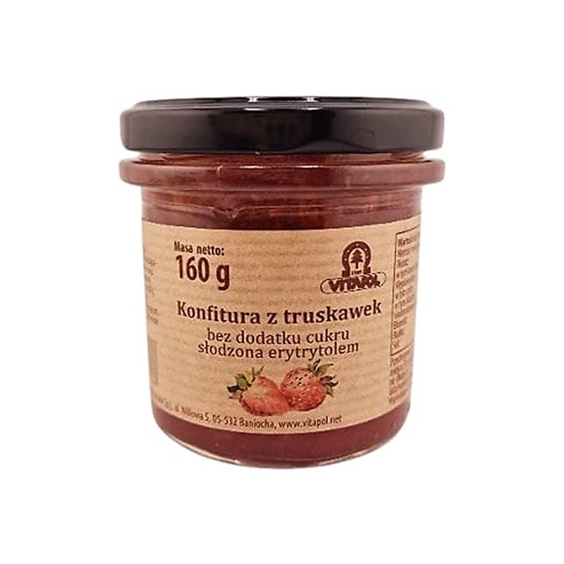 Konfitura z truskawek słodzona erytrytolem B/C 160g