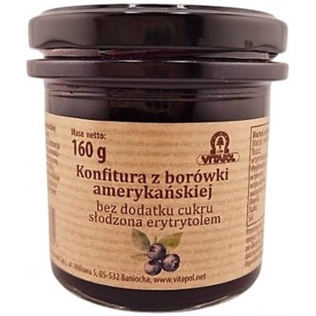 Konfitura z borówki amerykańskiej słodzona erytrytolem B/C 160g
