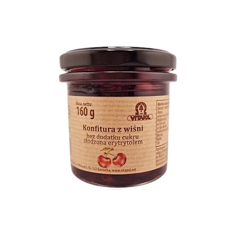 Konfitura z wiśni słodzona erytrytolem  B/C 160g