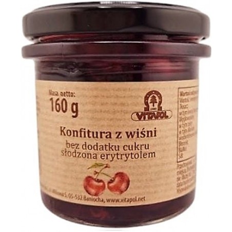 Konfitura z wiśni słodzona erytrytolem  B/C 160g