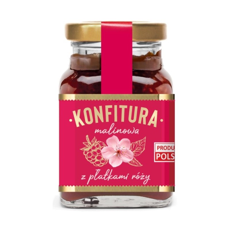 Konfitura malinowa z płatkami róży 200 g